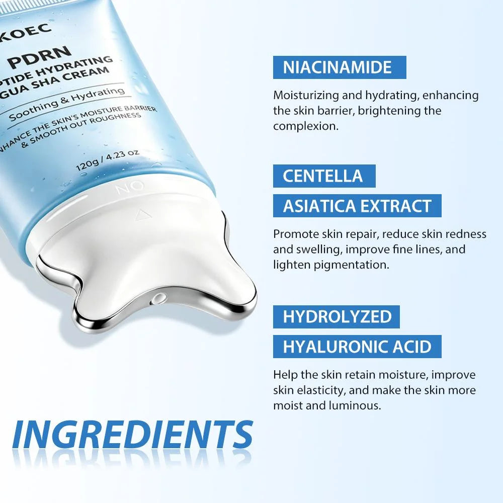 Jawline Definition & Firming, Collagen + Retinol — KOEC PDRN Peptide Gua Sha Cream