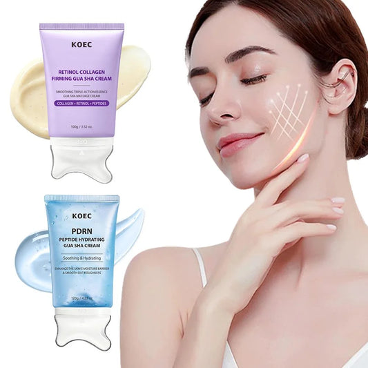 Jawline Definition & Firming, Collagen + Retinol — KOEC PDRN Peptide Gua Sha Cream
