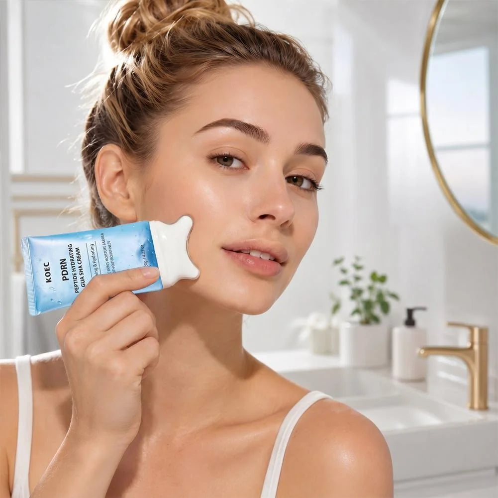 Jawline Definition & Firming, Collagen + Retinol — KOEC PDRN Peptide Gua Sha Cream