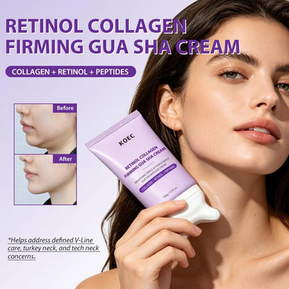 Jawline Definition & Firming, Collagen + Retinol — KOEC PDRN Peptide Gua Sha Cream