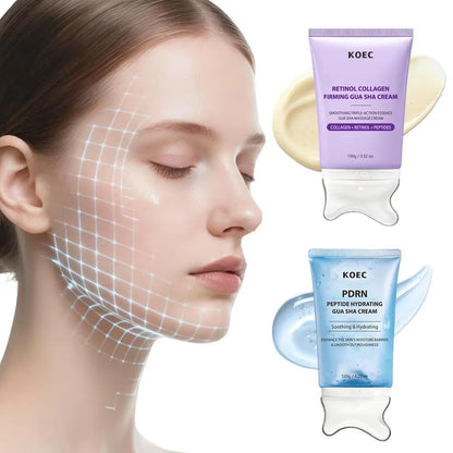 Jawline Definition & Firming, Collagen + Retinol — KOEC PDRN Peptide Gua Sha Cream